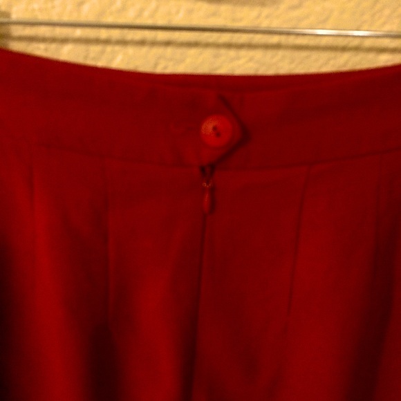 Vintage Apriori Sette Silk Red Pencil Skirt Size 4 - Picture 3 of 6
